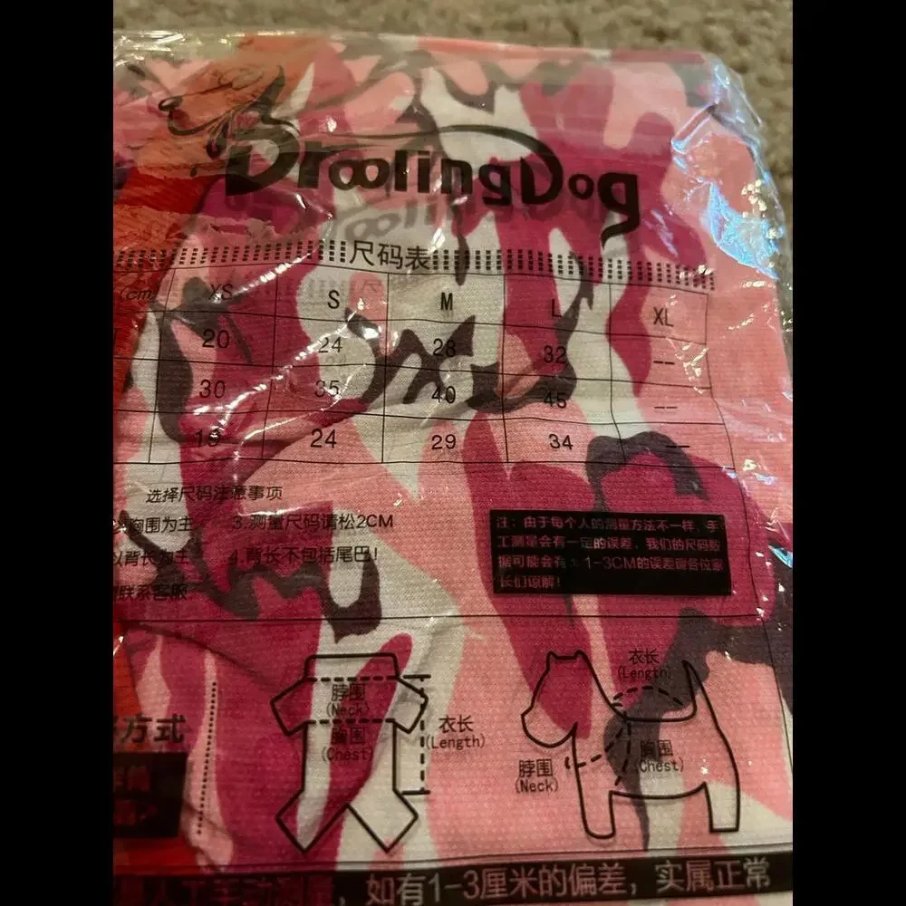 Small dog Breed Size Large Pijama Top Shirt